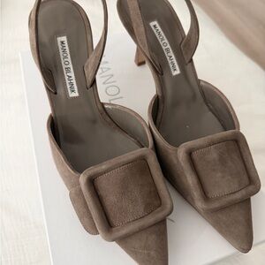 Manolo Blahnik “Maysli” Slingback heels.
